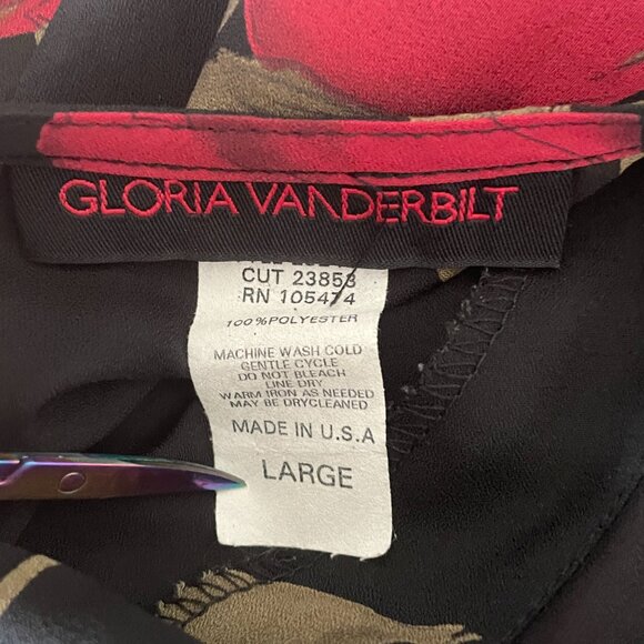 Vintage Gloria Vanderbilt Women's 90's Blouse Large Sheer Black Whimsigoth Top - Picture 4 of 5